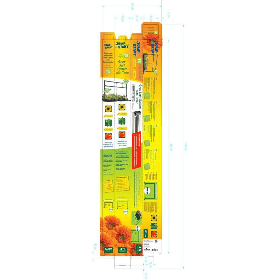 Jump Start 4 Ft T5 Grow Light System with Built-In Timer for Flowers and Plants