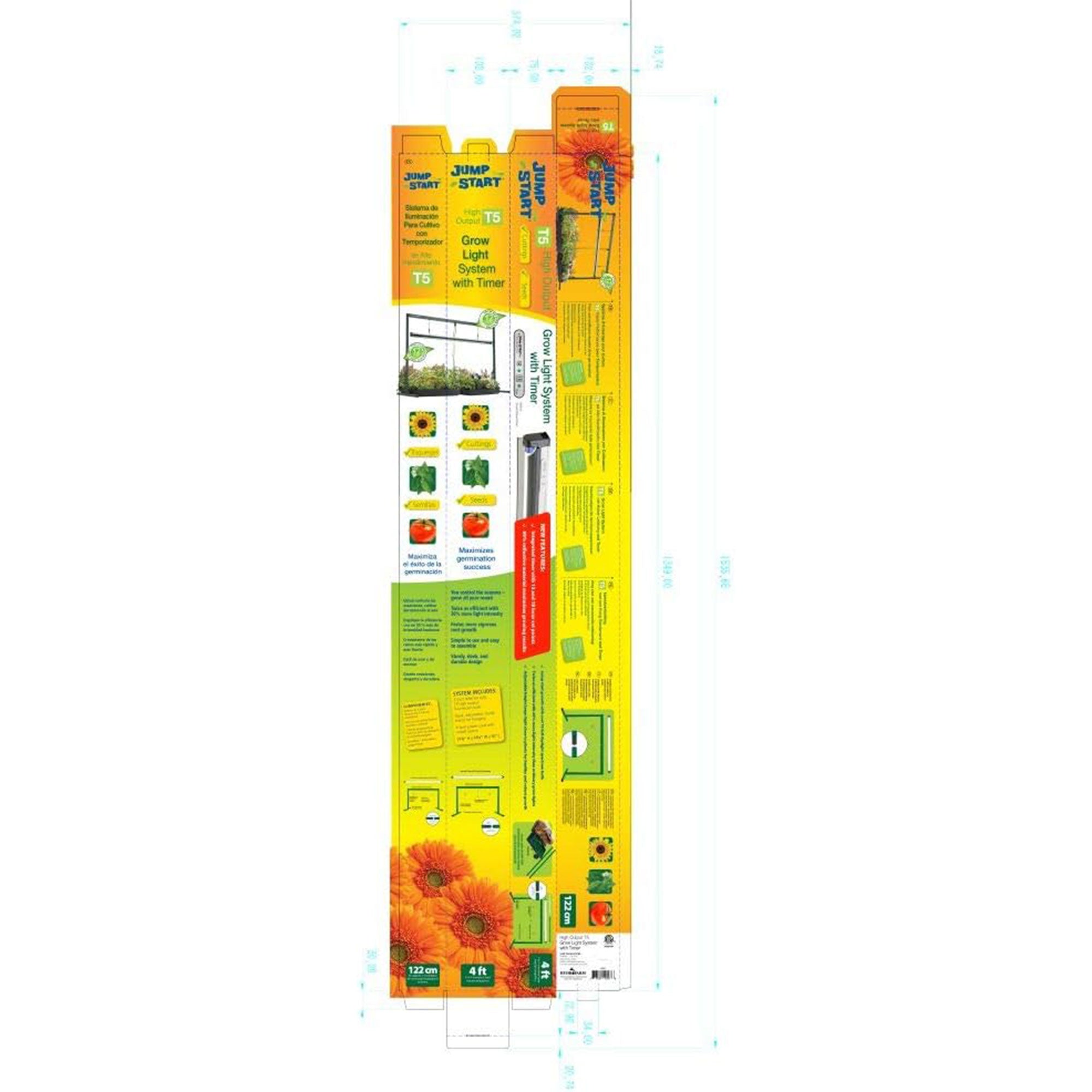 Jump Start 4' T5 Grow System w/ Built-In Timer for Flowers & Plants (Open Box) - VMInnovations