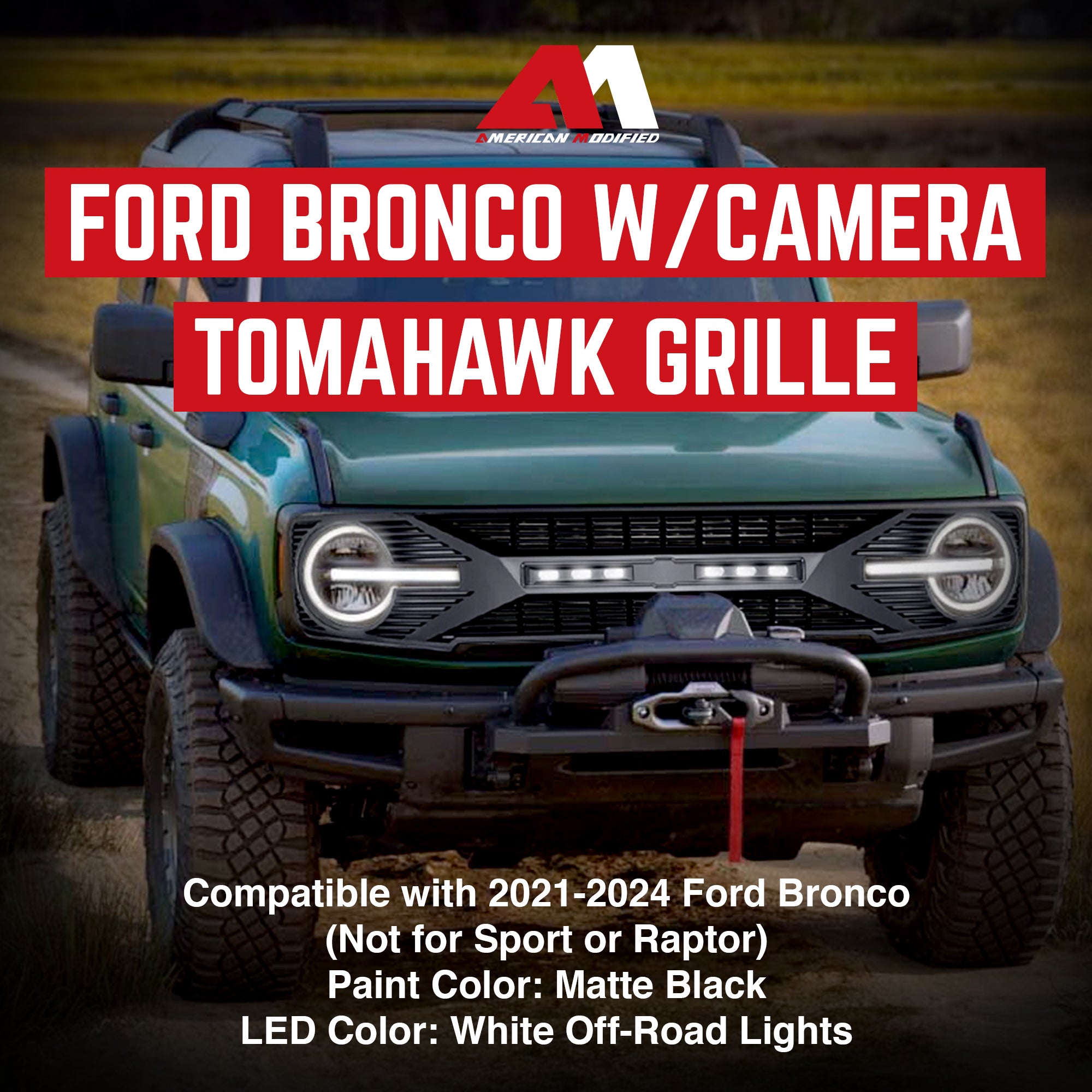 AMERICAN MODIFIED , Off-Road Lights & Cam Option for 21-23 Bronco (Open Box) - VMInnovations