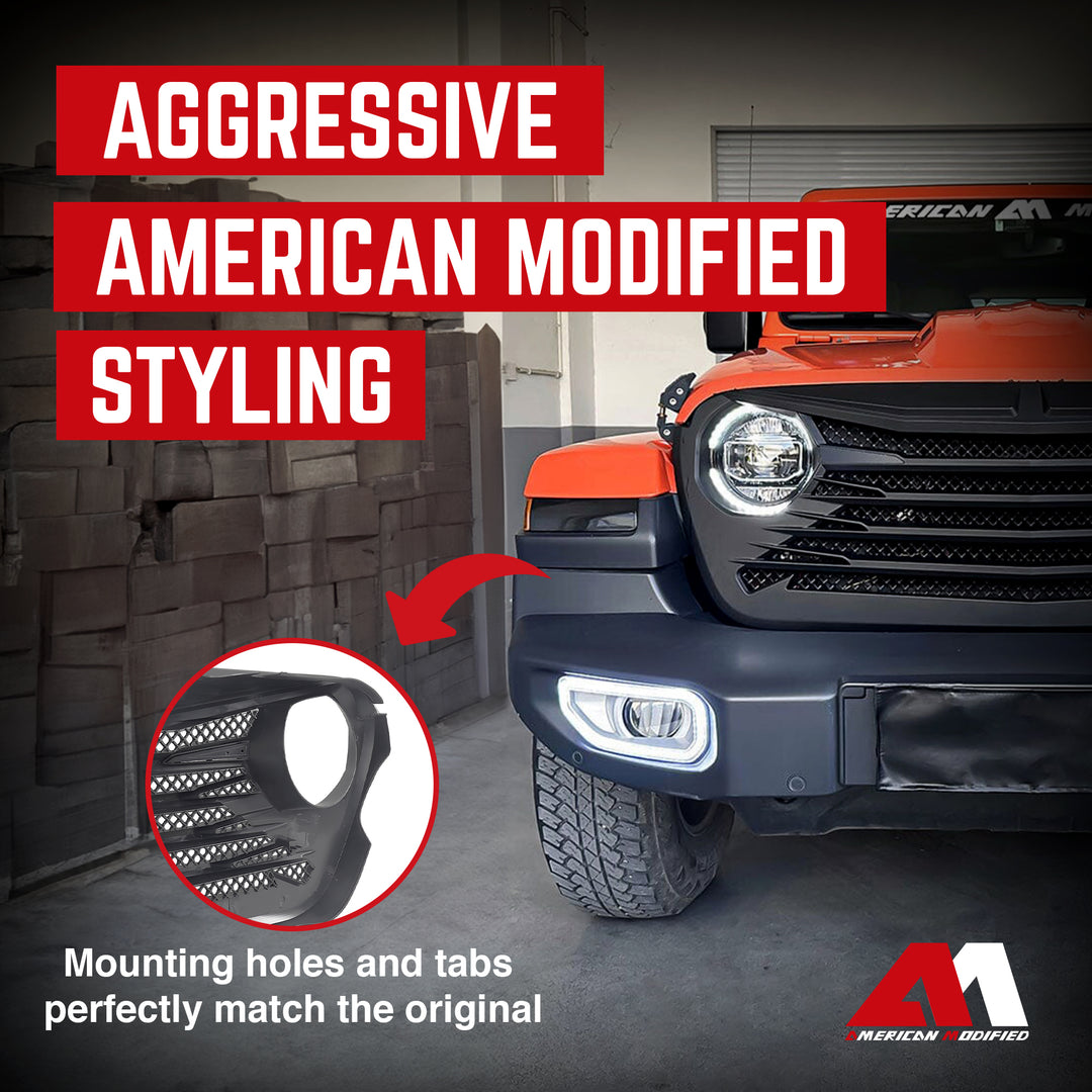 AMERICAN MODIFIED Grille for 18-23 Jeep Wrangler JL & Gladiator JT (Open Box)