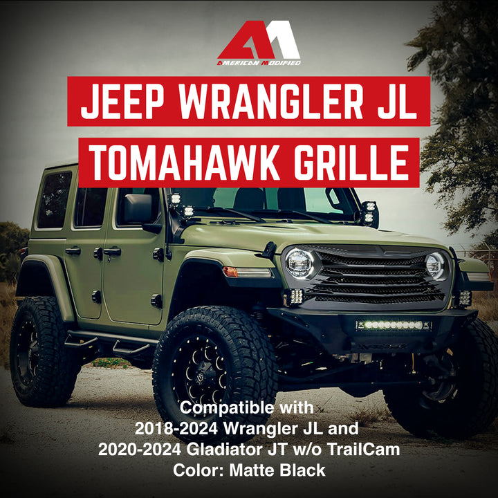 AMERICAN MODIFIED Tomahawk Grille for 2018-2023 Jeep Wrangler JL & Gladiator JT