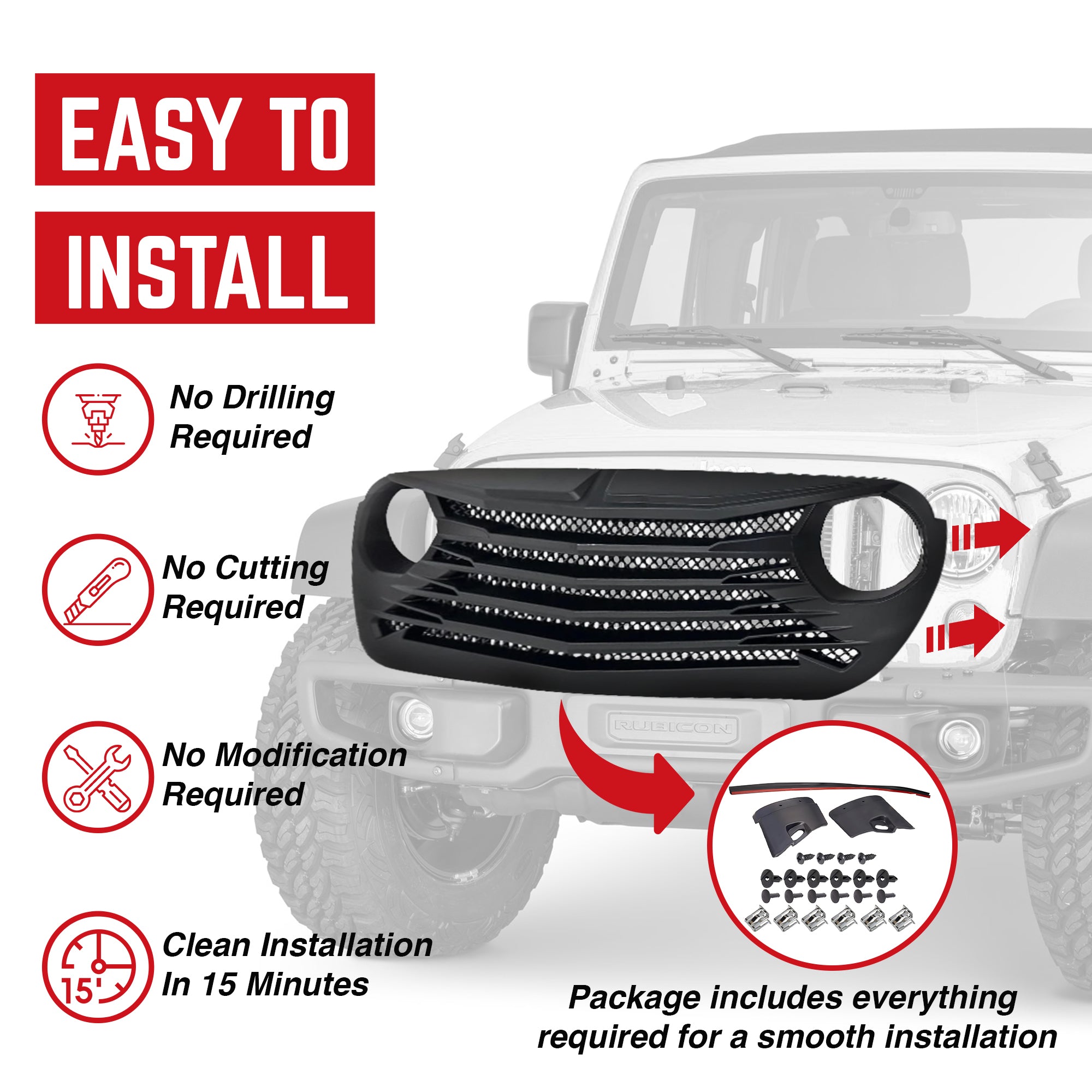 AMERICAN MODIFIED Grille for 2018-2023 Jeep Wrangler JL & Gladiator JT (Used) - VMInnovations