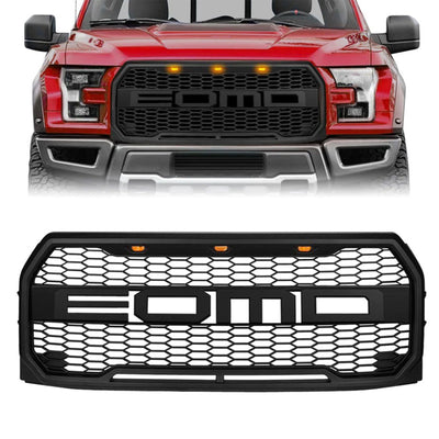AMERICAN MODIFIED Raptor Front Hood Mesh Grille Compatible with 15-17 Ford F150 (For Parts) - VMInnovations