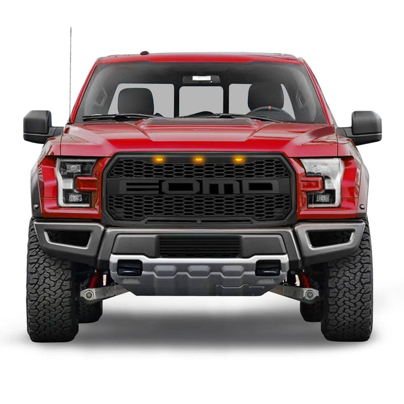 AMERICAN MODIFIED Raptor Front Hood Mesh Grille Compatible with 15-17 Ford F150