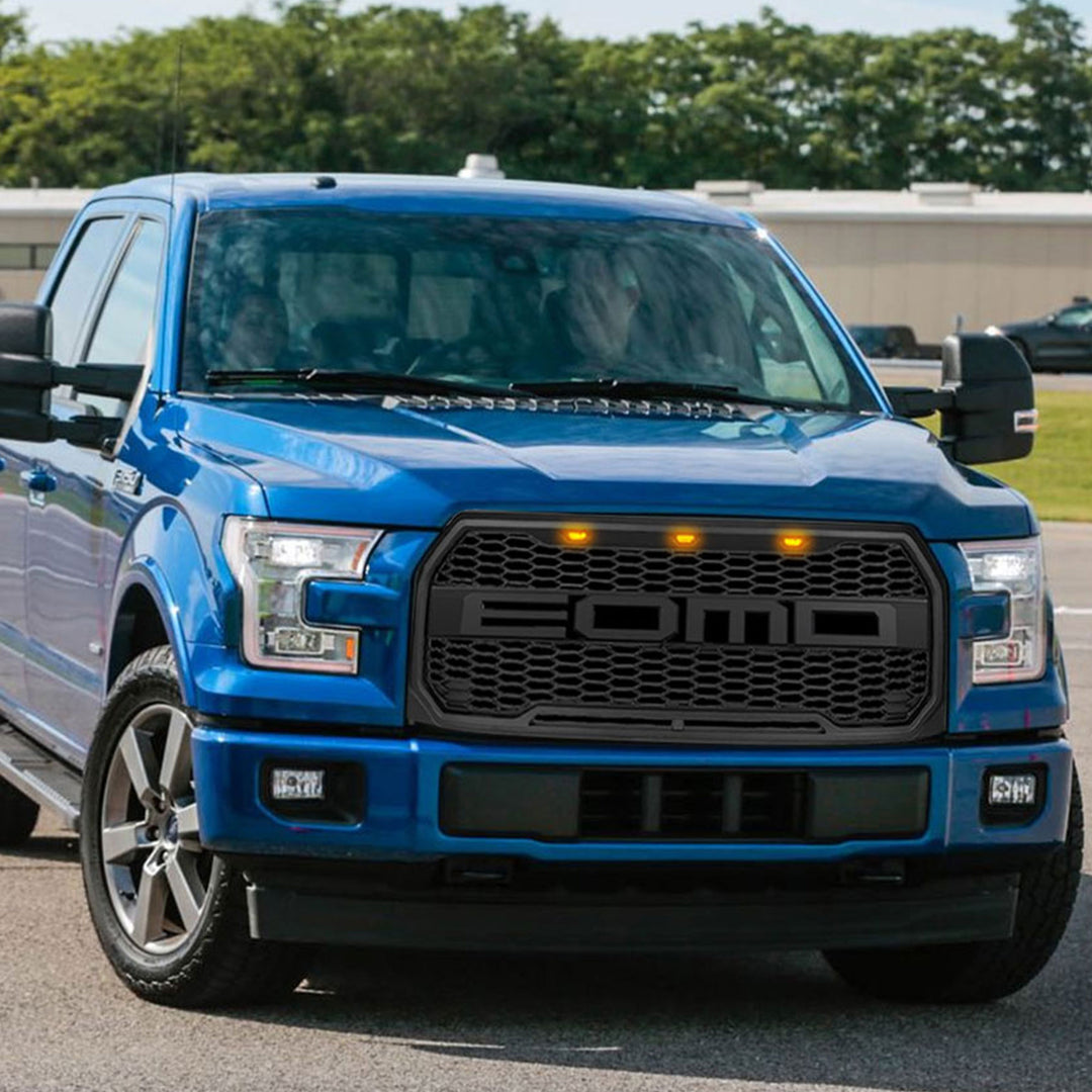 AMERICAN MODIFIED Raptor Front Hood Mesh Grille Compatible with 15-17 Ford F150