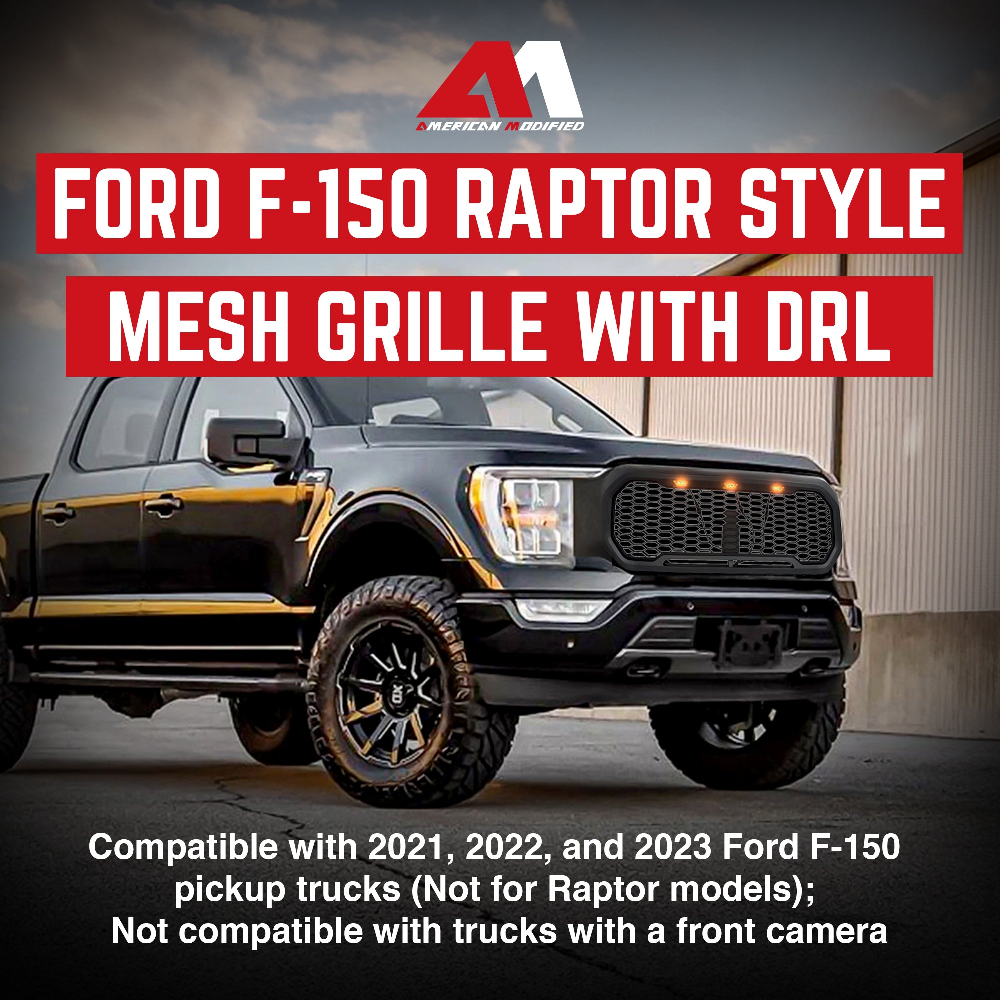 AMERICAN MODIFIED Raptor Style Grille w/Lights for 2021-2023 Ford F150(Open Box) - VMInnovations