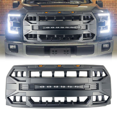 AMERICAN MODIFIED Armor Grille with Off Road Lights for 2015-2017 Ford F150 - VMInnovations