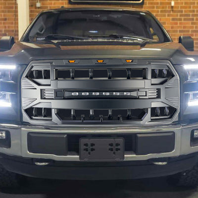 AMERICAN MODIFIED Armor Grille with Off Road Lights for 2015-2017 Ford F150