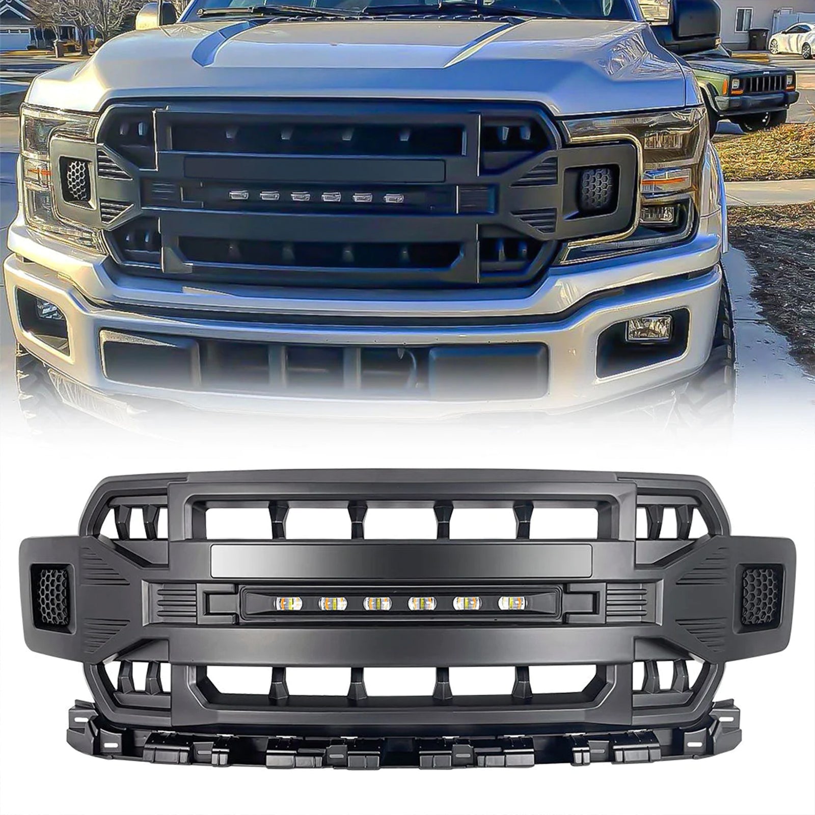 AMERICAN MODIFIED Armor Grille with Lights for 2018-2020 Ford F150 (Open Box) - VMInnovations