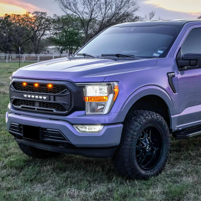 AMERICAN MODIFIED Armor Grille Compatible w/21-23 Ford F150, Black (For Parts) - VMInnovations