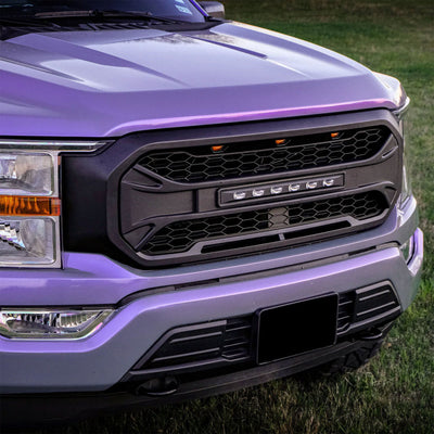 AMERICAN MODIFIED Armor Grille Compatible w/21-23 Ford F150, Black (For Parts) - VMInnovations