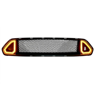 AMERICAN MODIFIED Front Mesh Upper Grille with LED DRL for 18-23 Ford Mustangs