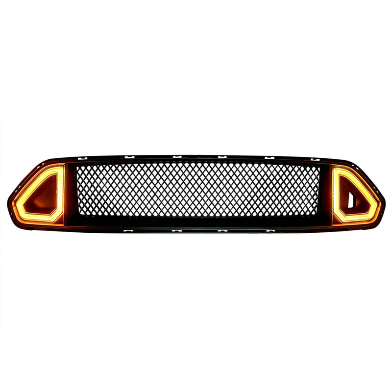 AMERICAN MODIFIED Front Mesh Upper Grille with LED DRL for 18-23 Ford Mustangs