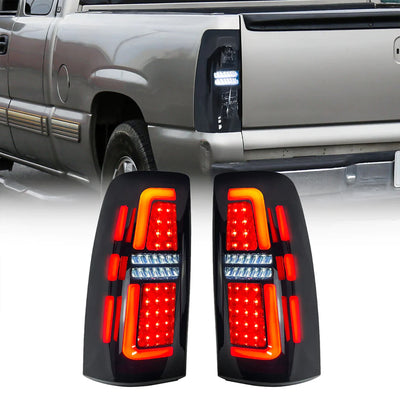 AMERICAN MODIFIED LED Tail Lights Chevy Silverado & GMC Sierra, Black(Open Box) - VMInnovations