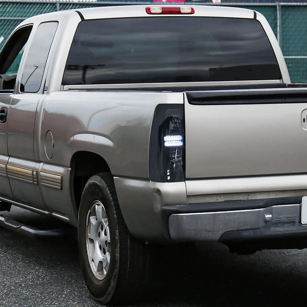 AMERICAN MODIFIED LED Tail Lights Chevy Silverado & GMC Sierra, Black(Open Box) - VMInnovations