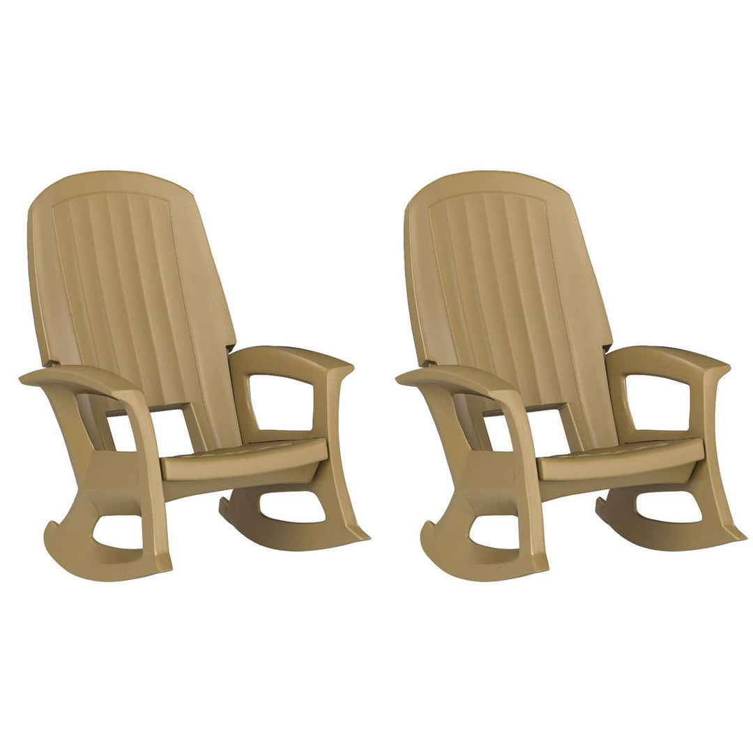 Semco Plastics Rockaway Heavy Duty All Weather Outdoor Rocking Chair (2 Pack)