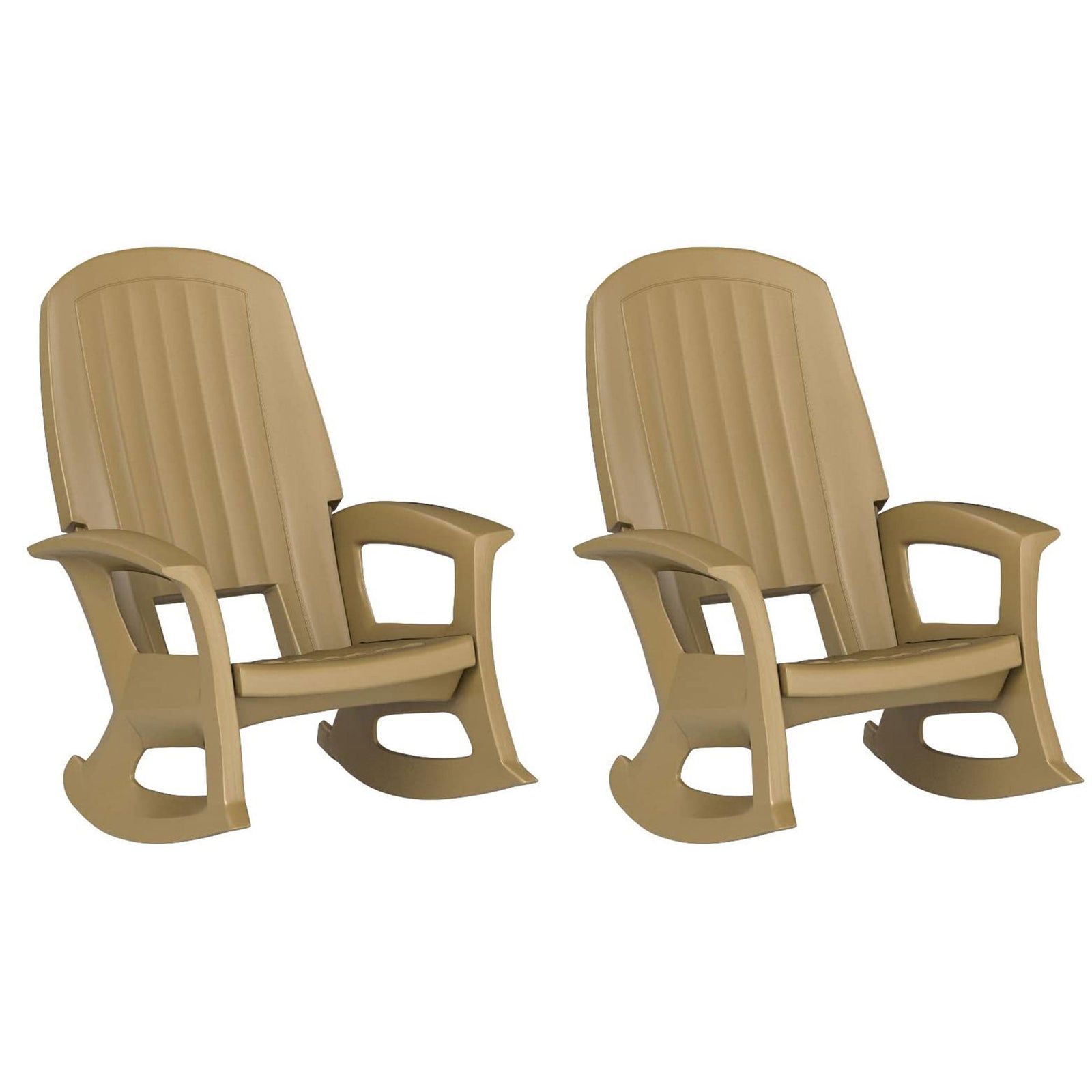 Semco Plastics Rockaway Heavy Duty All Weather Outdoor Rocking Chair (2 Pack) - VMInnovations