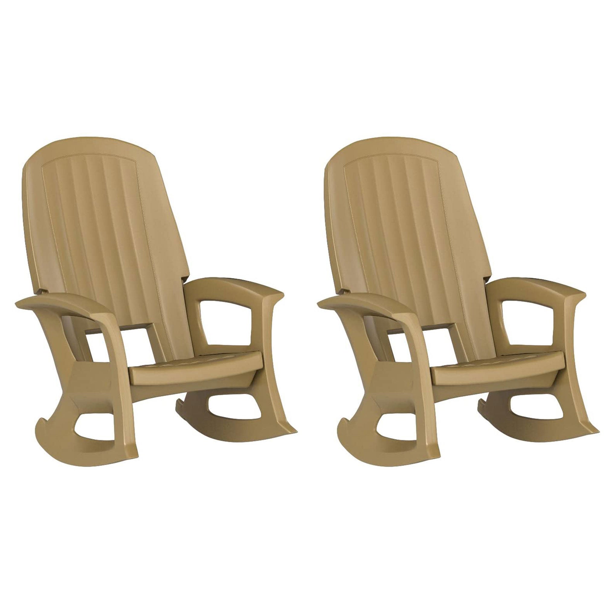 Semco Plastics Rockaway Heavy Duty All Weather Outdoor Rocking Chair (2 Pack) - VMInnovations