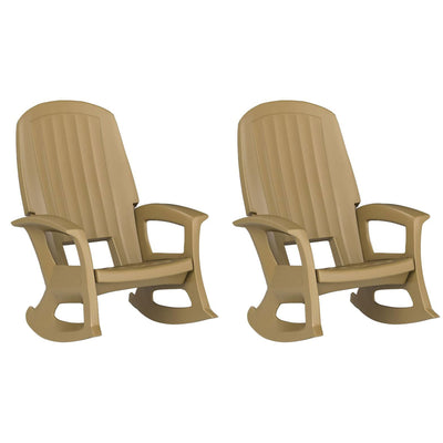 Semco Plastics Rockaway Heavy Duty All Weather Outdoor Rocking Chair (2 Pack) - VMInnovations