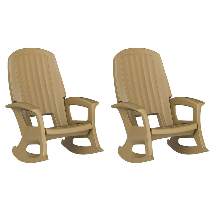 Semco Plastics Rockaway Heavy Duty All Weather Outdoor Rocking Chair (2 Pack)