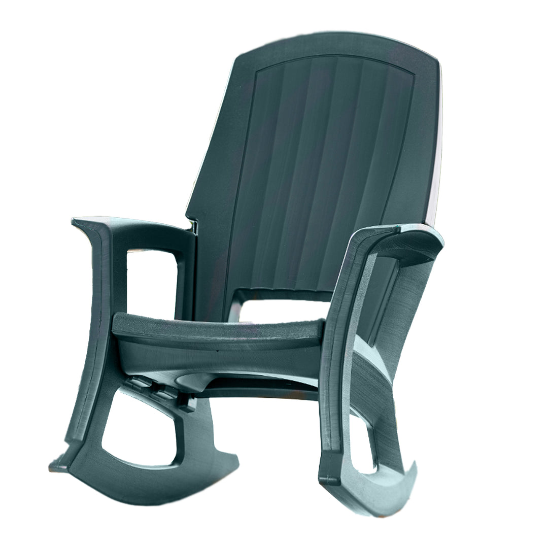 Semco Rockaway Heavy Duty All Weather Outdoor Rocking Chair, Green (4 Pack)