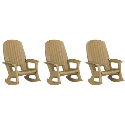 Semco Plastics Rockaway Heavy Duty All Weather Outdoor Rocking Chair (3 Pack) - VMInnovations