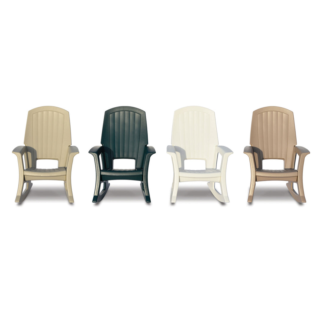 Semco Plastics Rockaway Heavy Duty All Weather Outdoor Rocking Chair (3 Pack)