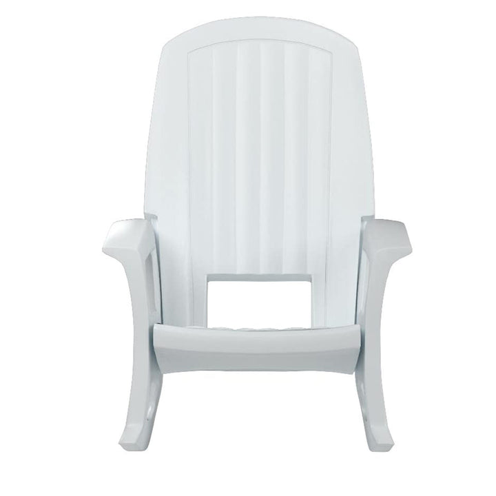 Semco Rockaway Heavy Duty All Weather Outdoor Rocking Chair, White (3 Pack)