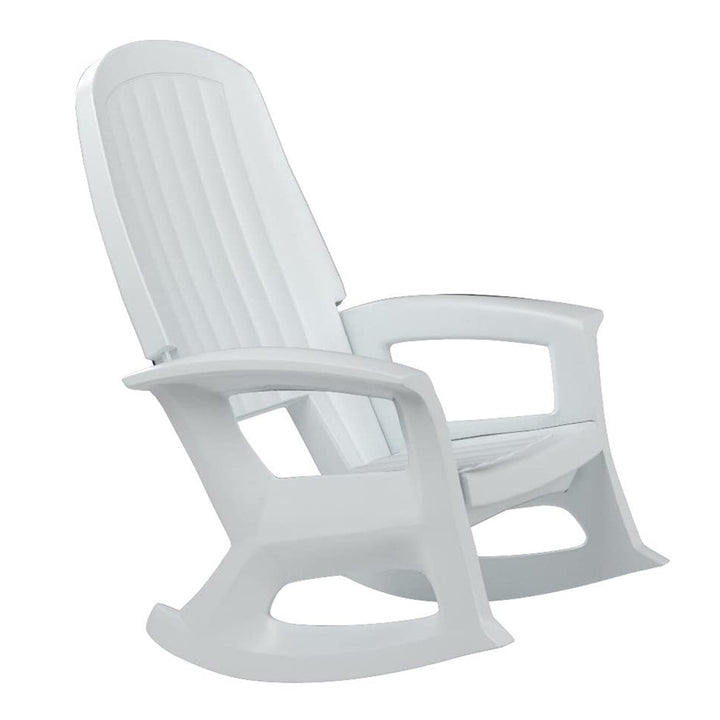 Semco Rockaway Heavy Duty All Weather Outdoor Rocking Chair, White (3 Pack)