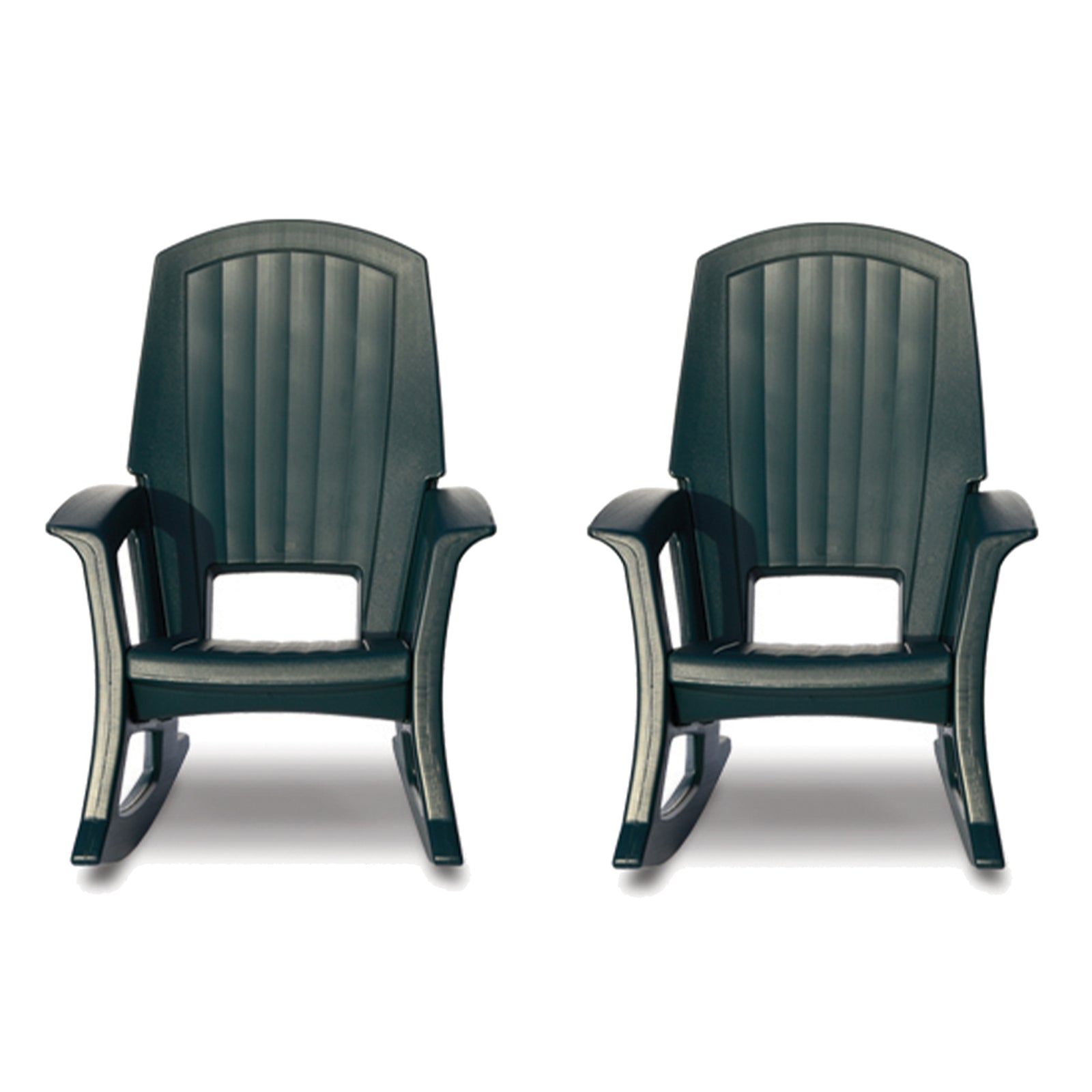 Semco Rockaway Heavy Duty All Weather Outdoor Rocking Chair, Green (2 Pack) - VMInnovations