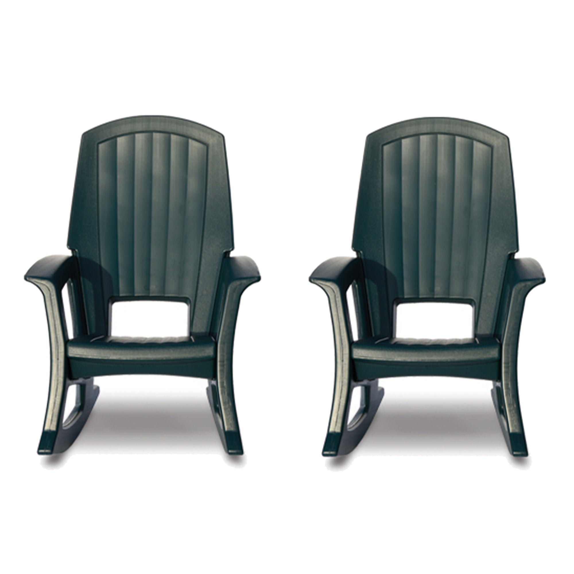 Semco Rockaway Heavy Duty All Weather Outdoor Rocking Chair, Green (2 Pack) - VMInnovations