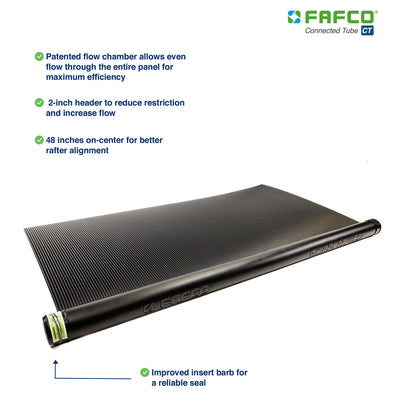 FAFCO 4x12ft Solar Pool Connected Tube (6 Pack) with Panel (6 Pack) & System Kit - VMInnovations