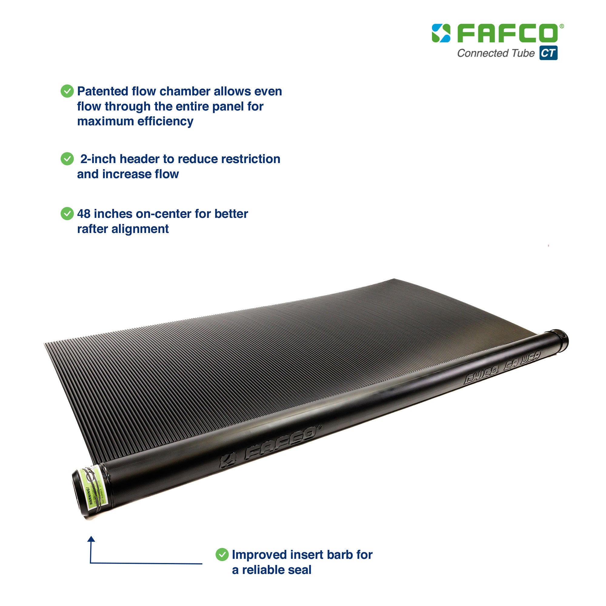 FAFCO 4x8ft Solar Pool Connected Tube (8 Pack) with Panel (8 Pack) & System Kits - VMInnovations