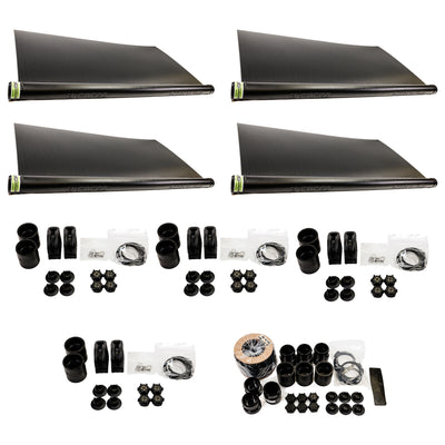 FAFCO 4x12ft Solar Pool Connected Tube (4 Pack) with Panel (4 Pack) & System Kit - VMInnovations