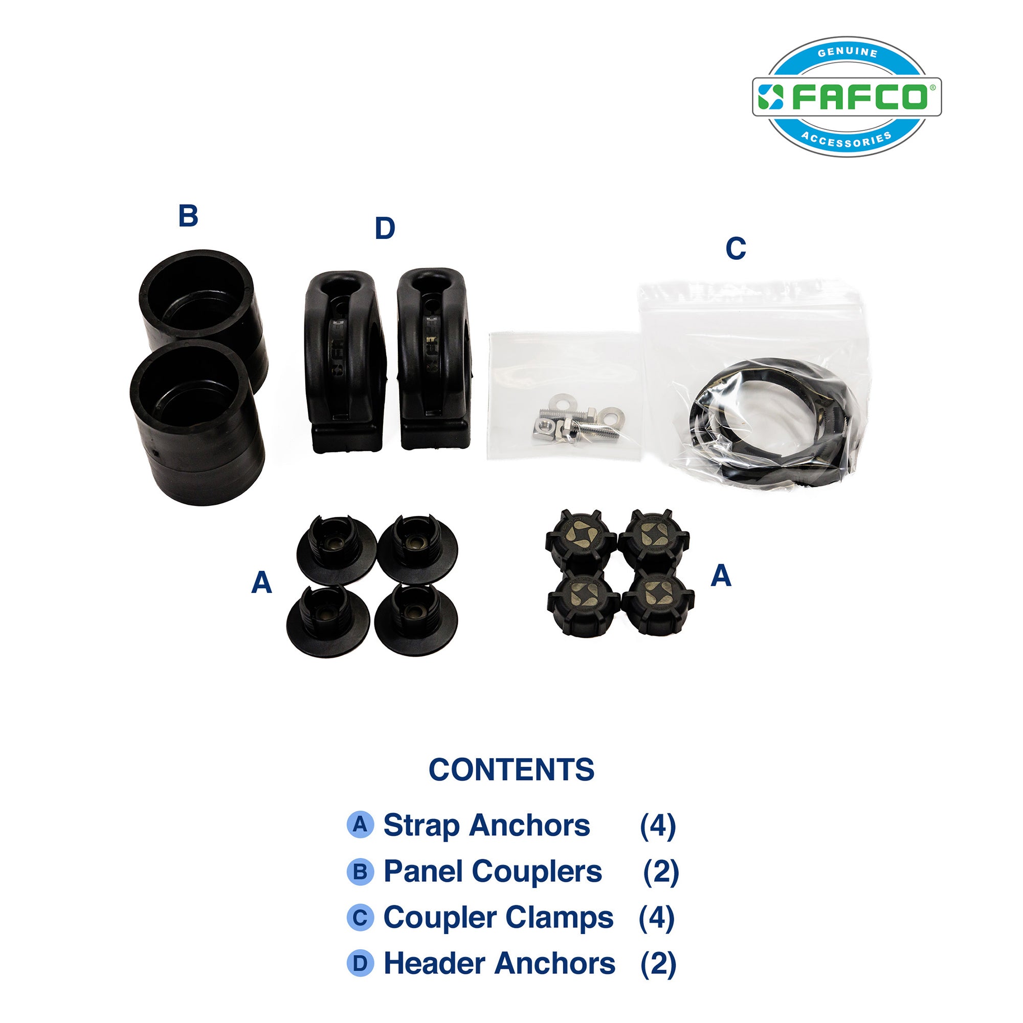 FAFCO 4x10ft Solar Pool Connected Tube (4 Pack) with Panel (4 Pack) & System Kit - VMInnovations