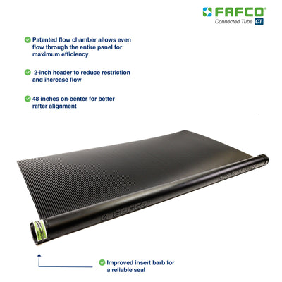 FAFCO 4x10ft Solar Pool Connected Tube (8 Pack) with Panel (8 Pack) & System Kit
