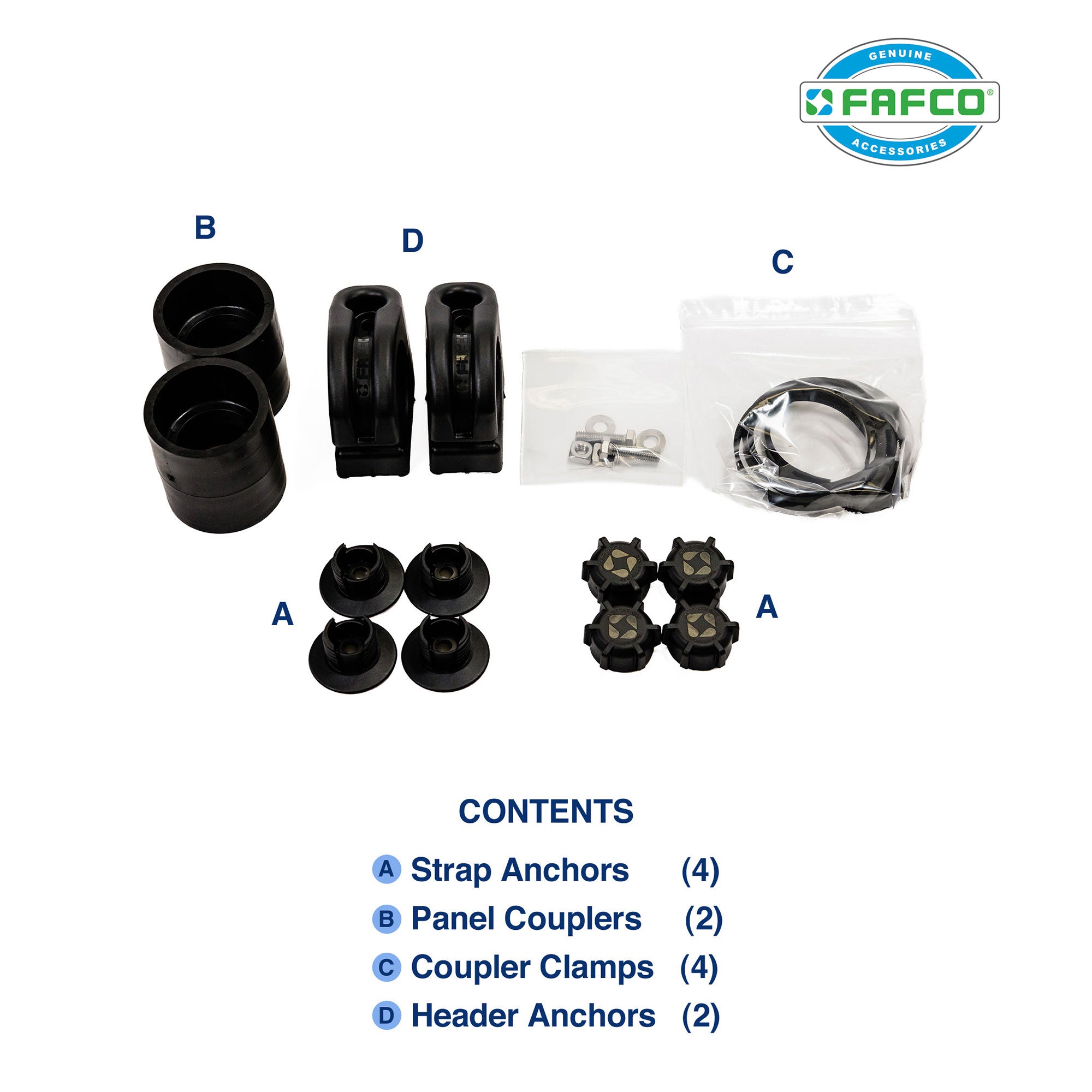 FAFCO 4x10ft Solar Pool Connected Tube (8 Pack) with Panel (8 Pack) & System Kit