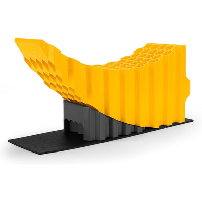 Camco Curved Trailer Aid with Chock & Pad, 6.5" Lift for Trailer, Yellow (Used) - VMInnovations