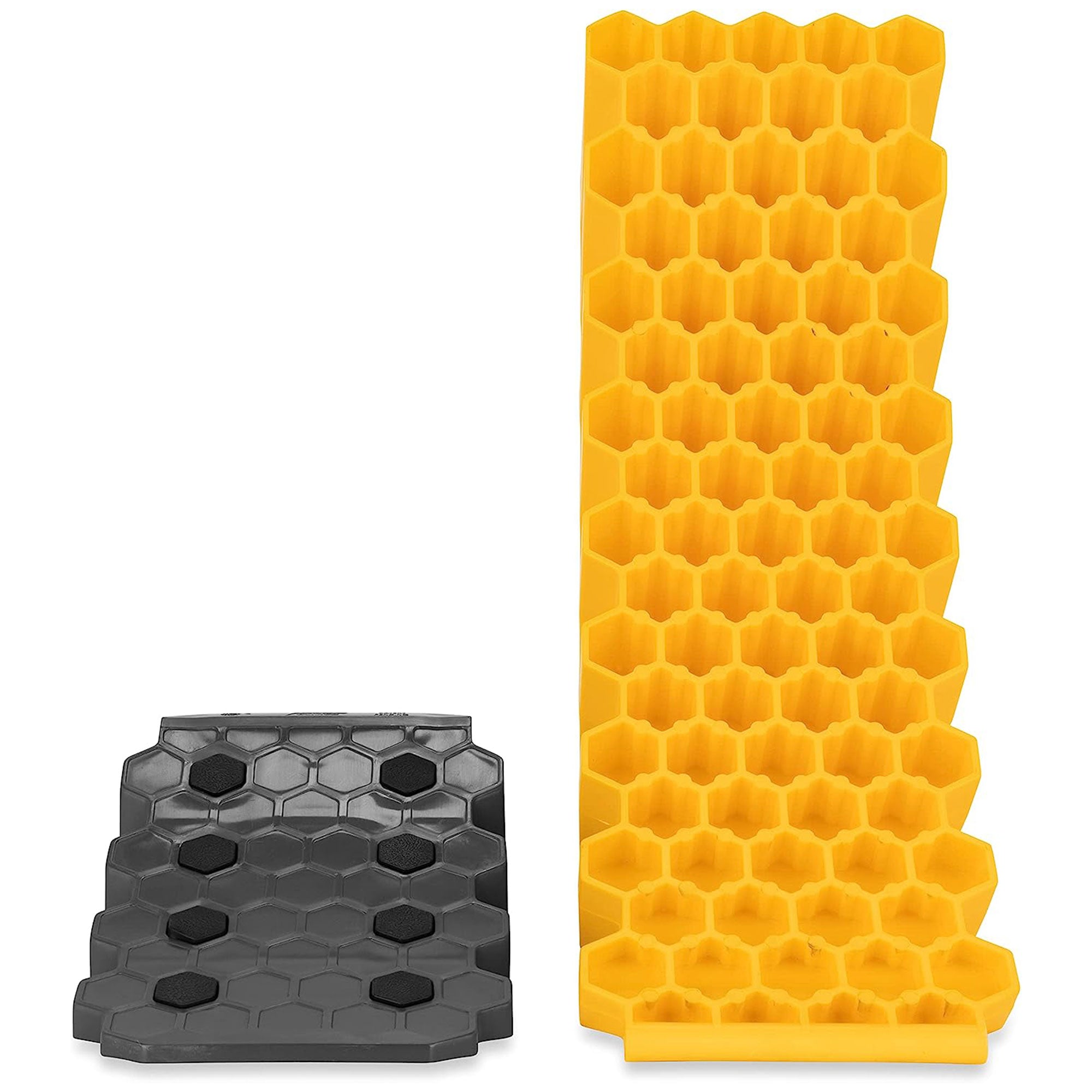 Camco Curved Trailer Aid with Chock & Pad, 6.5" Lift for Trailer, Yellow (Used) - VMInnovations