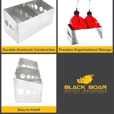 Camco Black Boar Aluminum Double Fuel Jug Storage Container for Enclosed Trailer - VMInnovations