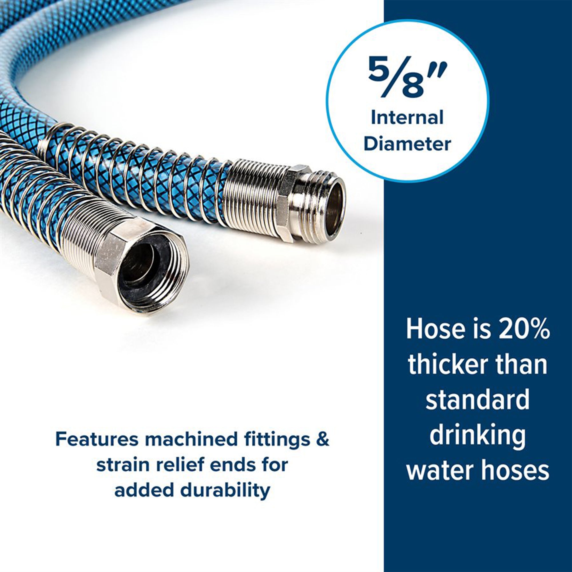 Camco TastePURE 25 Ft No Kink Heavy Duty PVC Drinking Water Hose, Blue(Open Box) - VMInnovations