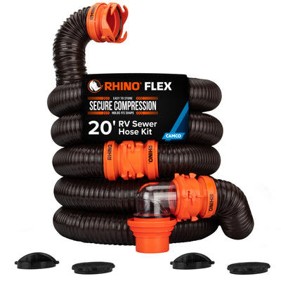 Camco 20 Foot RV Sewer Hose Kit with Pre Attached Bayonet Fittings (Open Box)