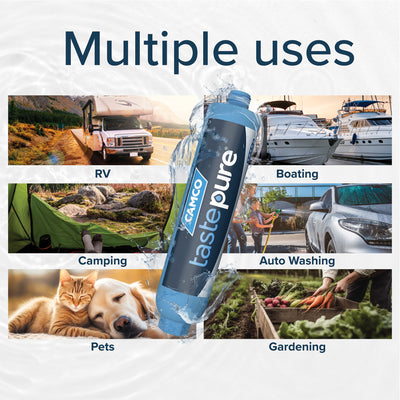 Camco TastePURE 20 Micron Camper RV Water Filter w/GAC & KDF Filtration (4-Pack) - VMInnovations