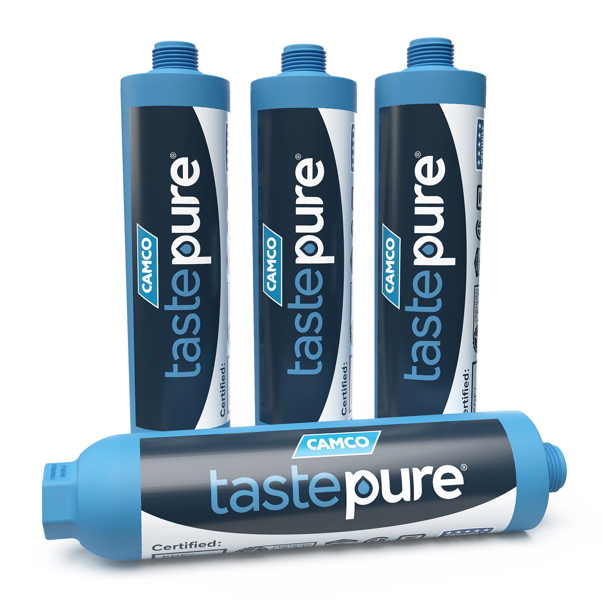 Camco TastePURE 20 Micron Camper RV Water Filter w/GAC & KDF Filtration (4-Pack) - VMInnovations