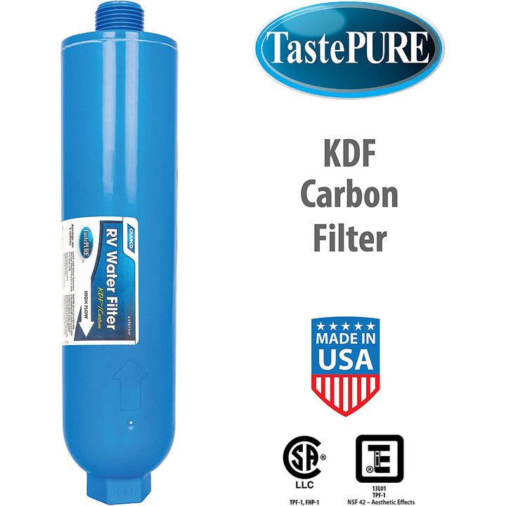 Camco TastePURE 20 Micron Camper RV Water Filter w/GAC & KDF Filtration (4-Pack) - VMInnovations