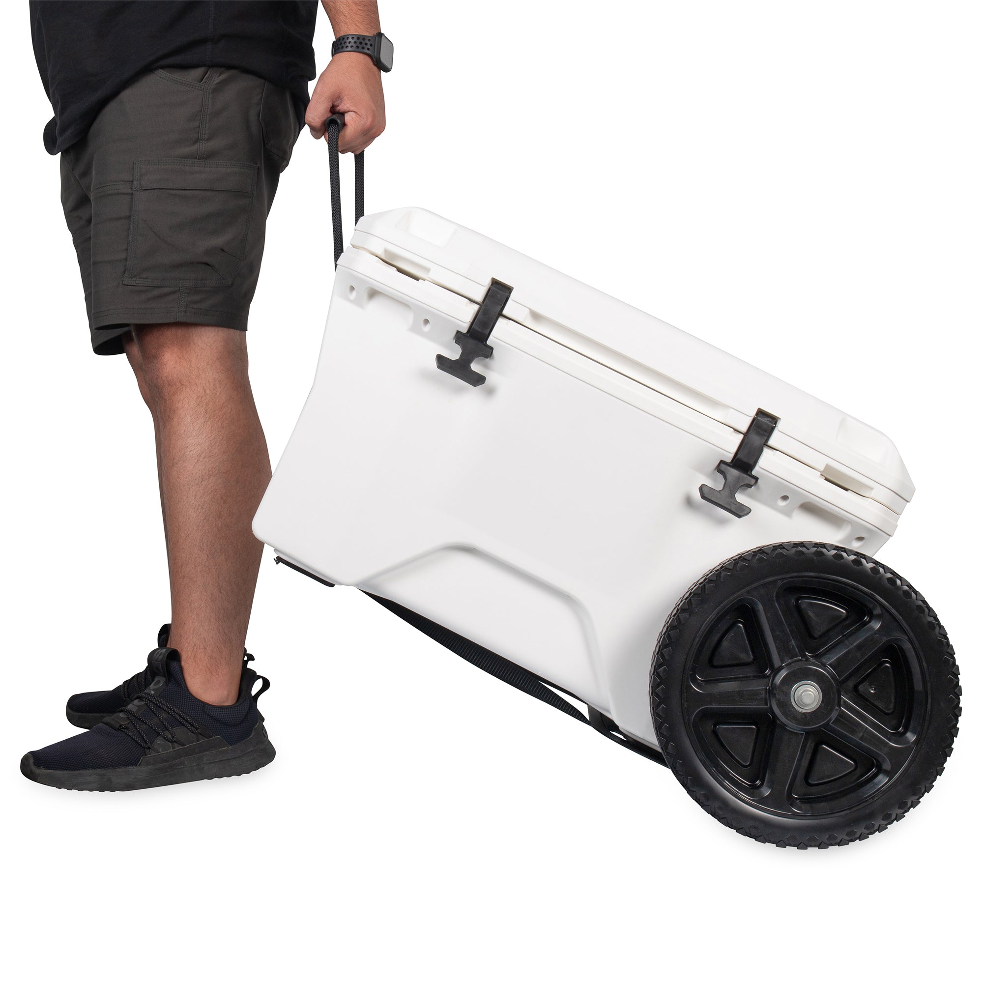 Camco Metal Universal Cooler Cart Dolly with Straps & 12" Wheels, 200lb Capacity - VMInnovations