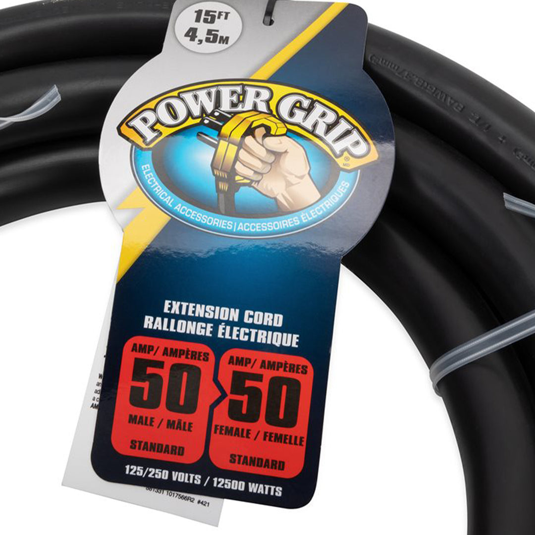 Camco 15 ft 50 Amp Extension Cord w/Power Handles for RVs or Campers (Open Box) - VMInnovations