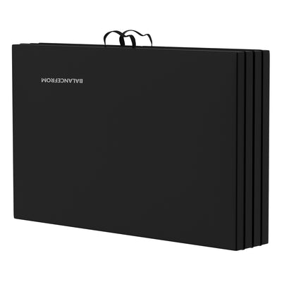 BalanceFrom Fitness Foldable Gymnastics Mat w/Sectional Floor Balance Beam,Black