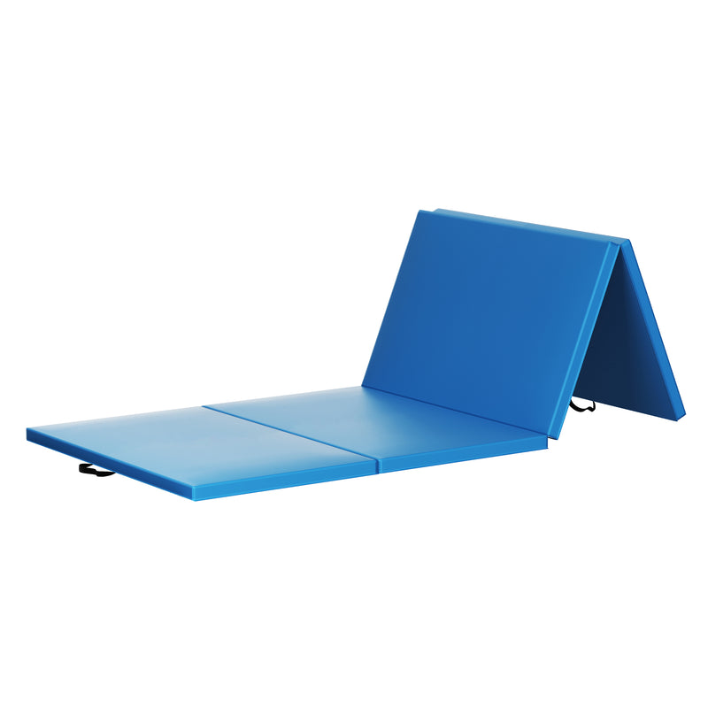 BalanceFrom Foldable Gymnastics Mat w/Sectional Floor Balance Beam, Blue (Used)