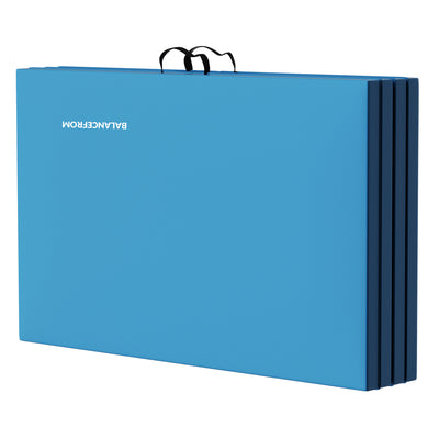 BalanceFrom Foldable Gymnastics Mat w/Sectional Floor Balance , Blue (Open Box) - VMInnovations